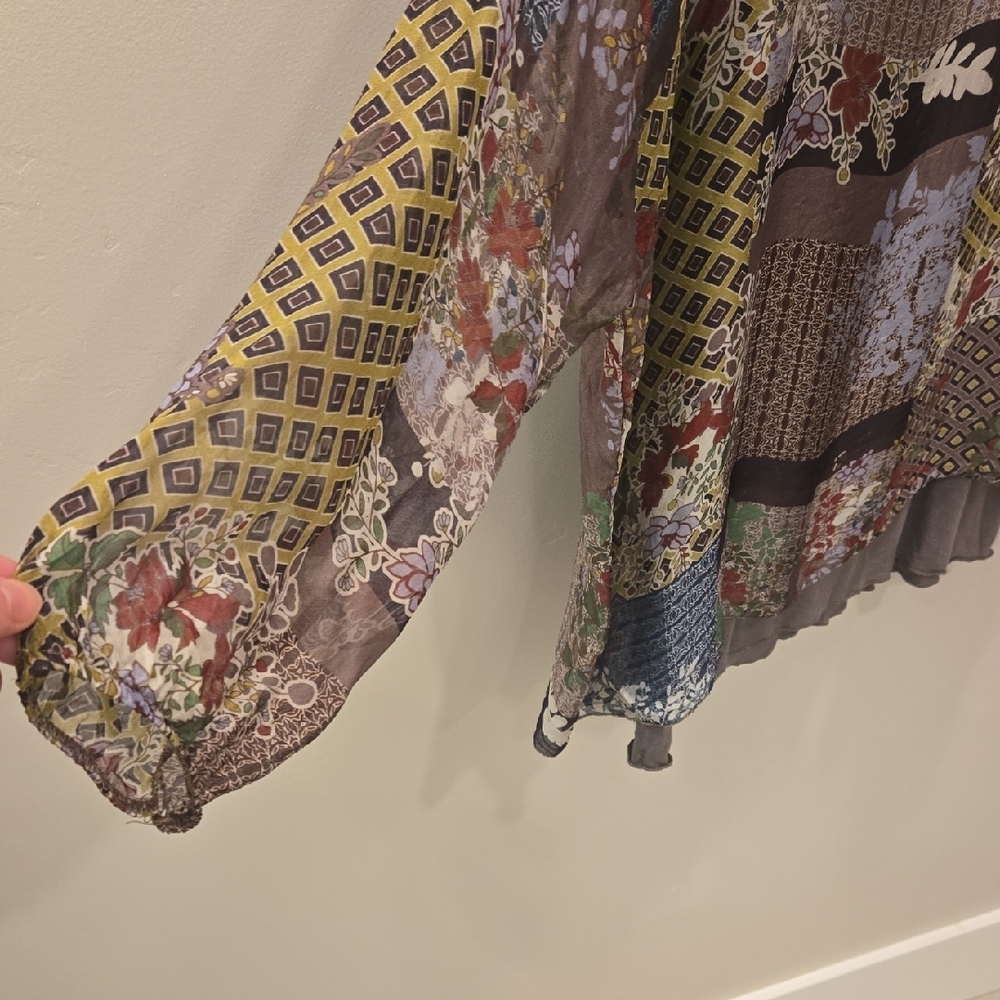 Lola Multicolor Patchwork Blouse - image 3